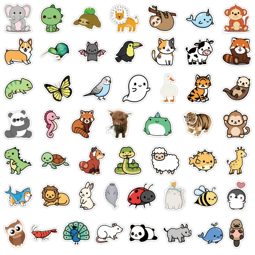 Anime Animal Sticker Bonanza (30, 50, or 100 Pieces)