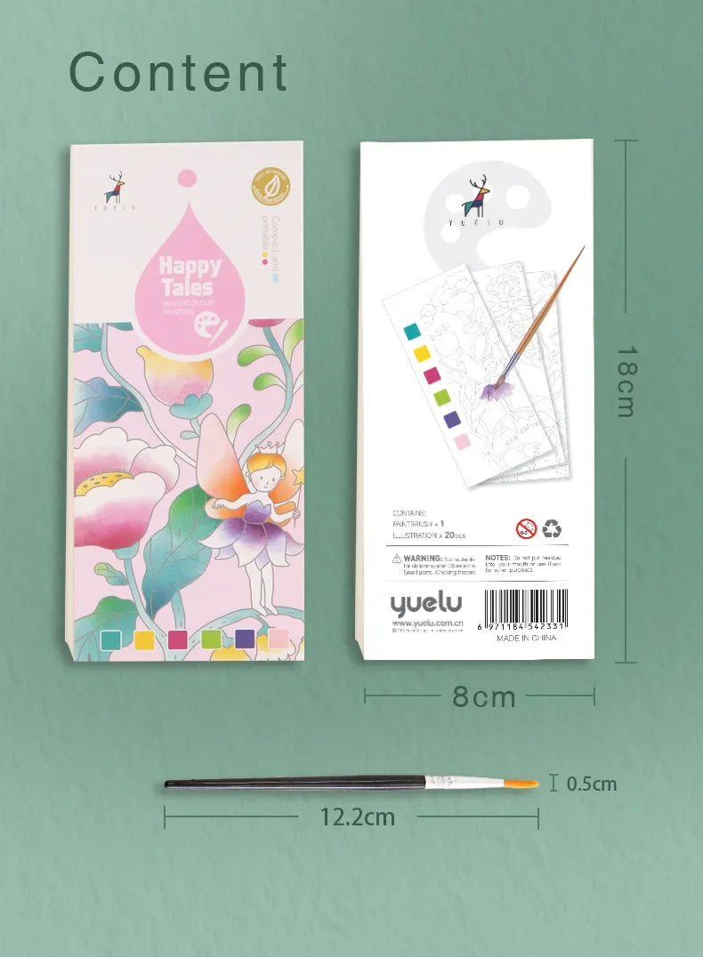 Watercolor paint book 20 sheets