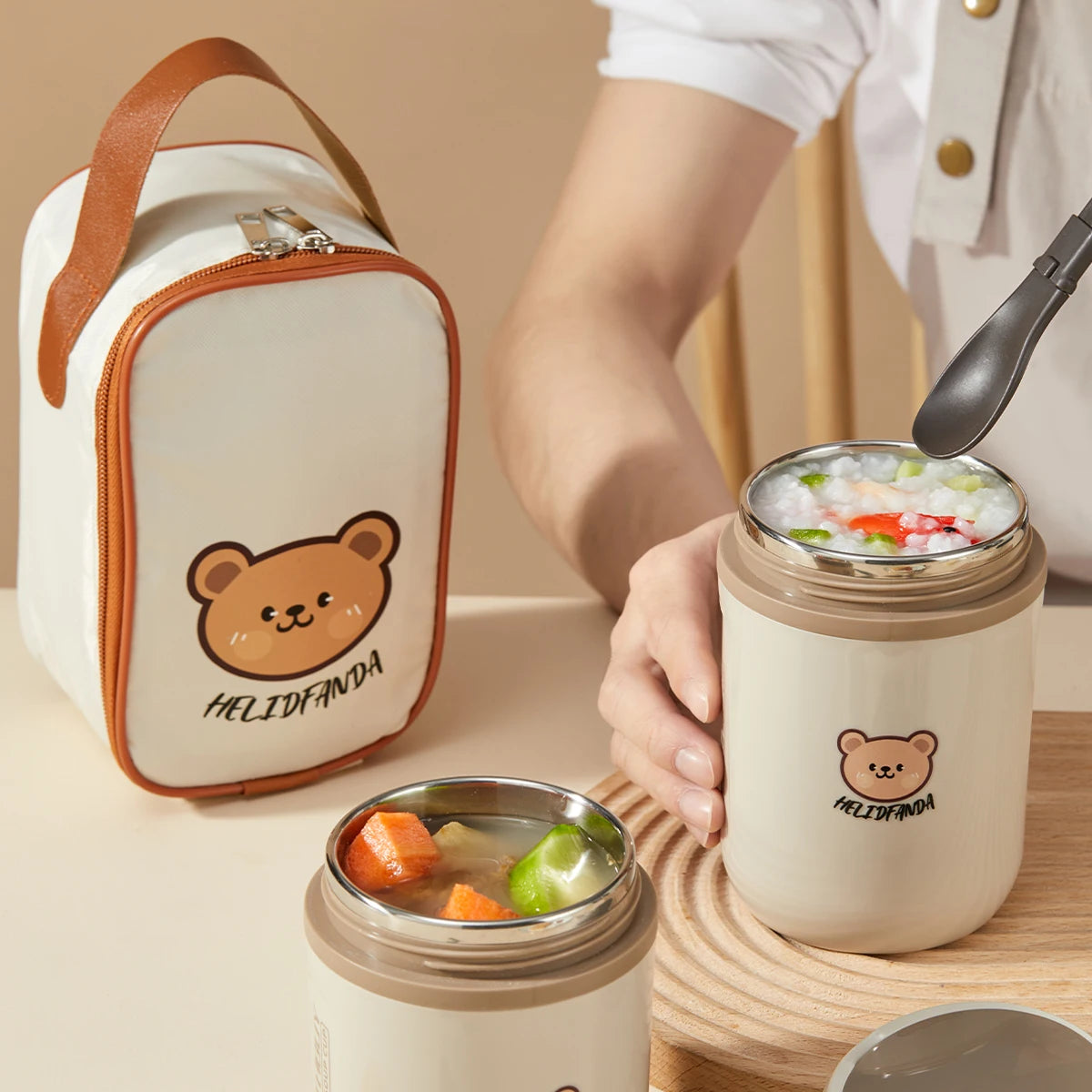 WORTHBUY Thermal Lunch Box Microwave Safe 18/8 Stainless Steel Food Container For Kid Adult Leak-Proof Lunch Container Food Jar